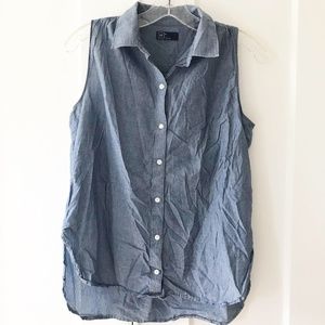 Sleeveless Blue Summer Shirt
